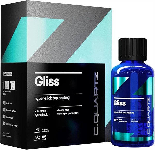 New brand  Gliss V2-30ml Kit - Ceramic Coating for Cars - Hyper Smooth Hydrophobic Nano Top-Coat with Microfiber Applicators