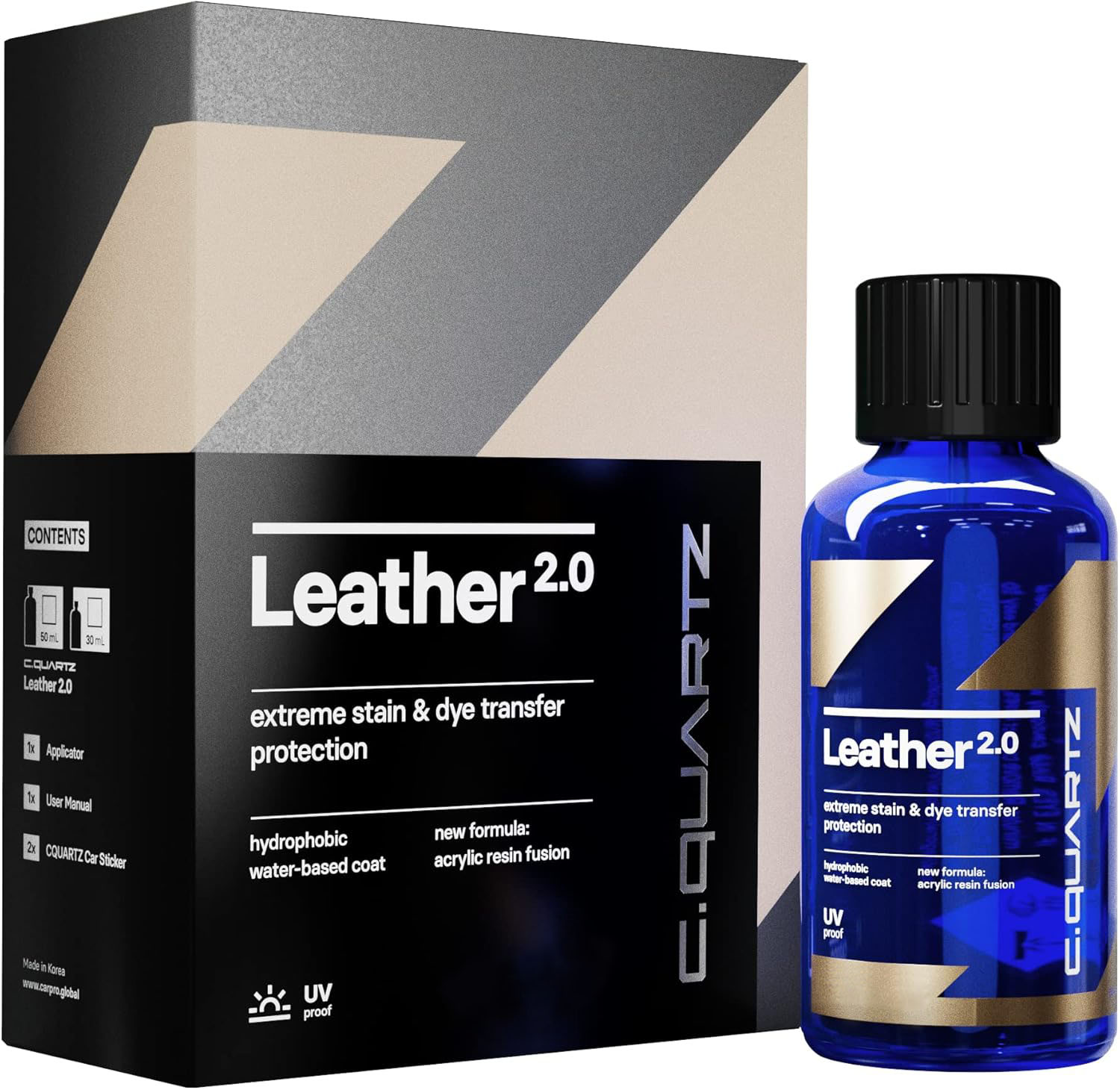New brand  CQUARTZ Leather 2.0 - Kit - Hydrophobic & Oil Phobic