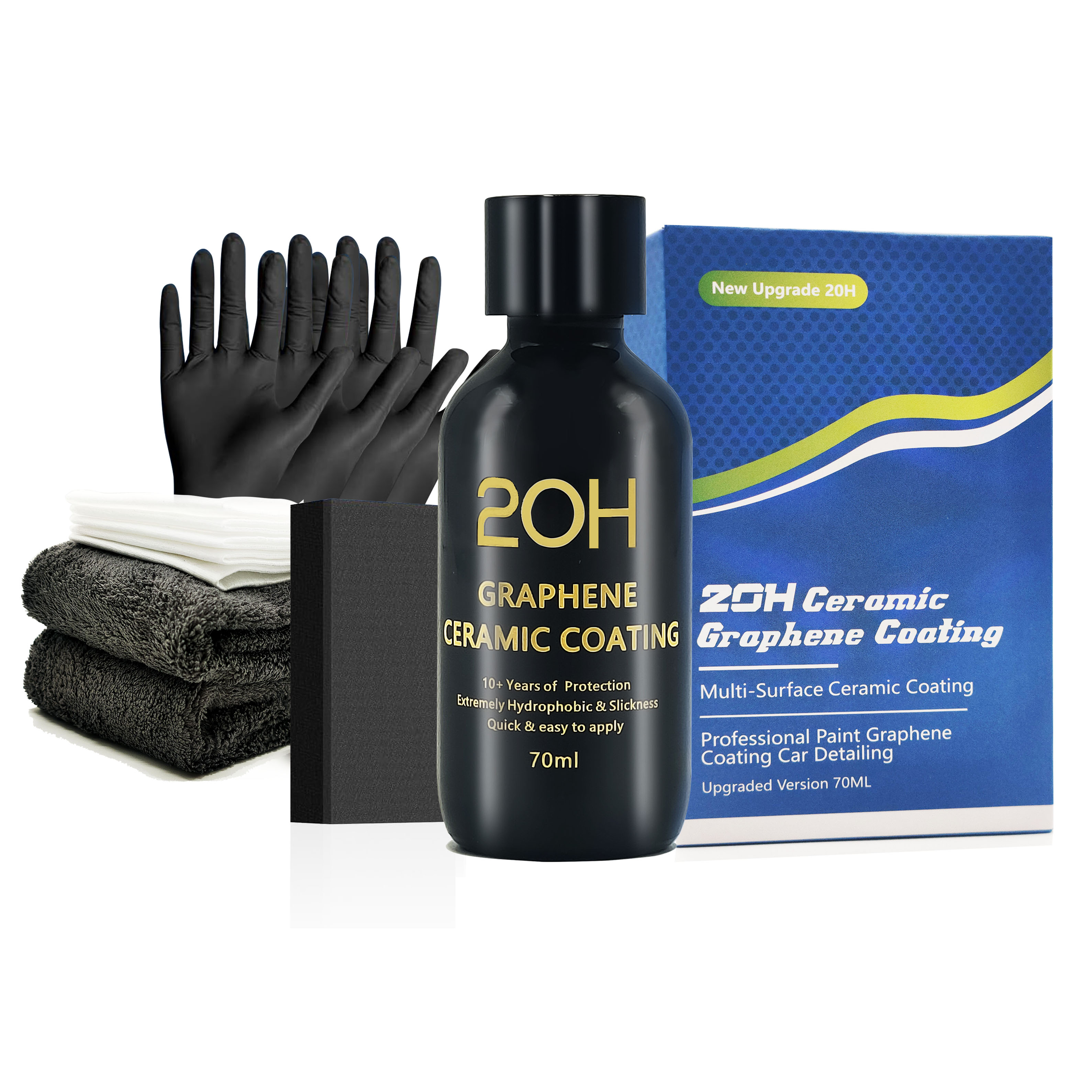 New brand Graphene Ceramic Coating for Cars (70ml) - 20H Advanced Graphene for Car Detailing Kit, 