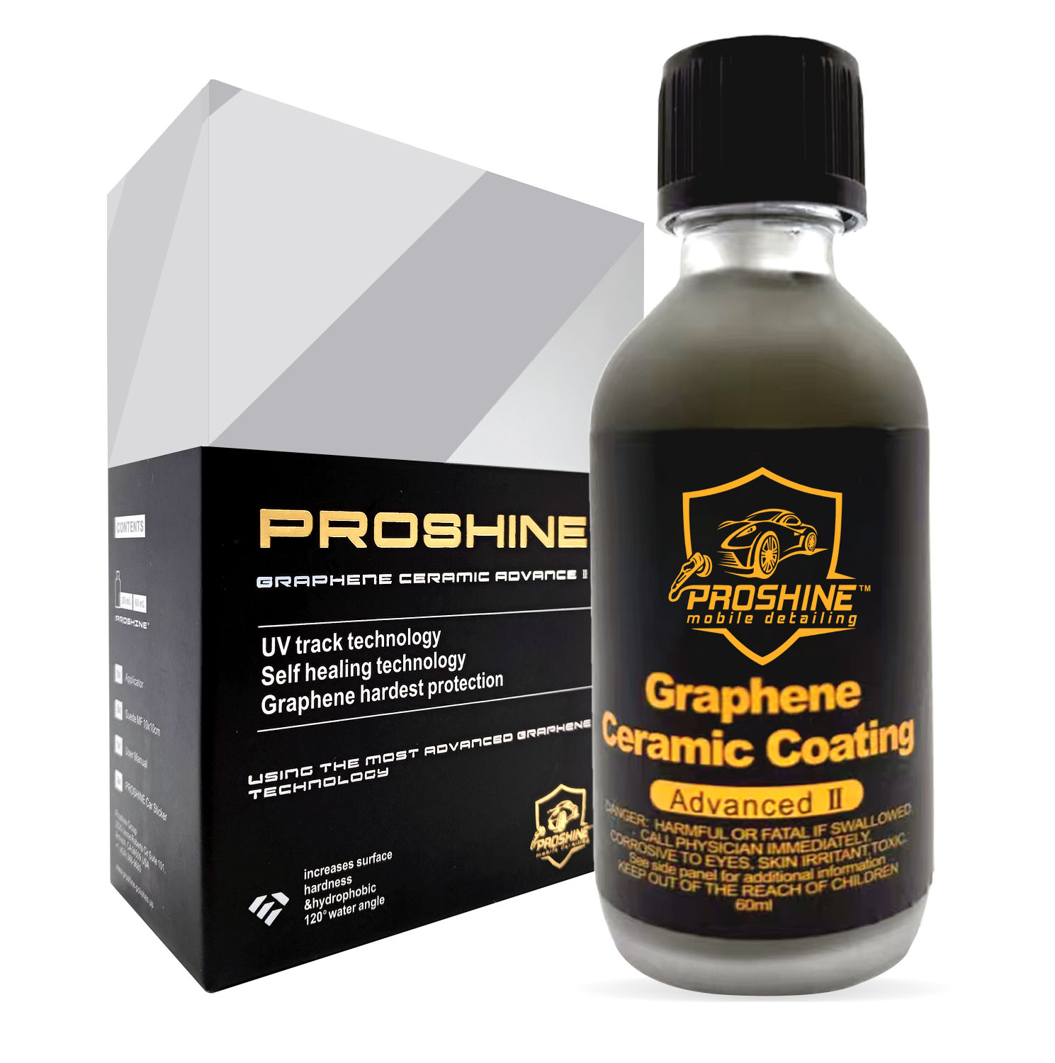 PROSHINE 20H Graphene Ceramic coating for Cars (60ml) self  healing and UV track technology,9 years effect protect